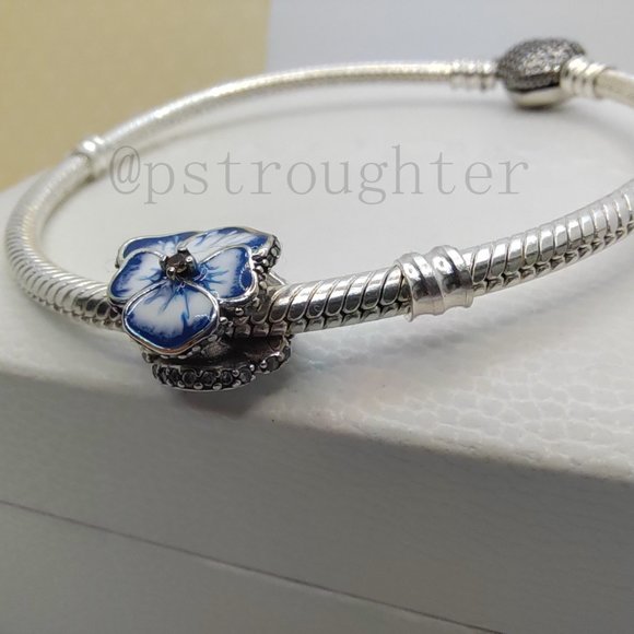 Pandora Jewelry Pandora Blue Pansy Flower Charm Poshmark